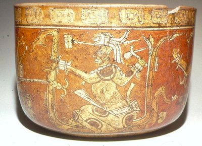 Vessel with Gods and Glyphs Describing Action by Mayan